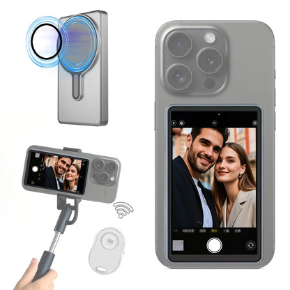 Magnetic Phone Selfie Monitor Screen for Smartphone Rear Camera Selfie Vlog Live Stream for Iphone Android Phone