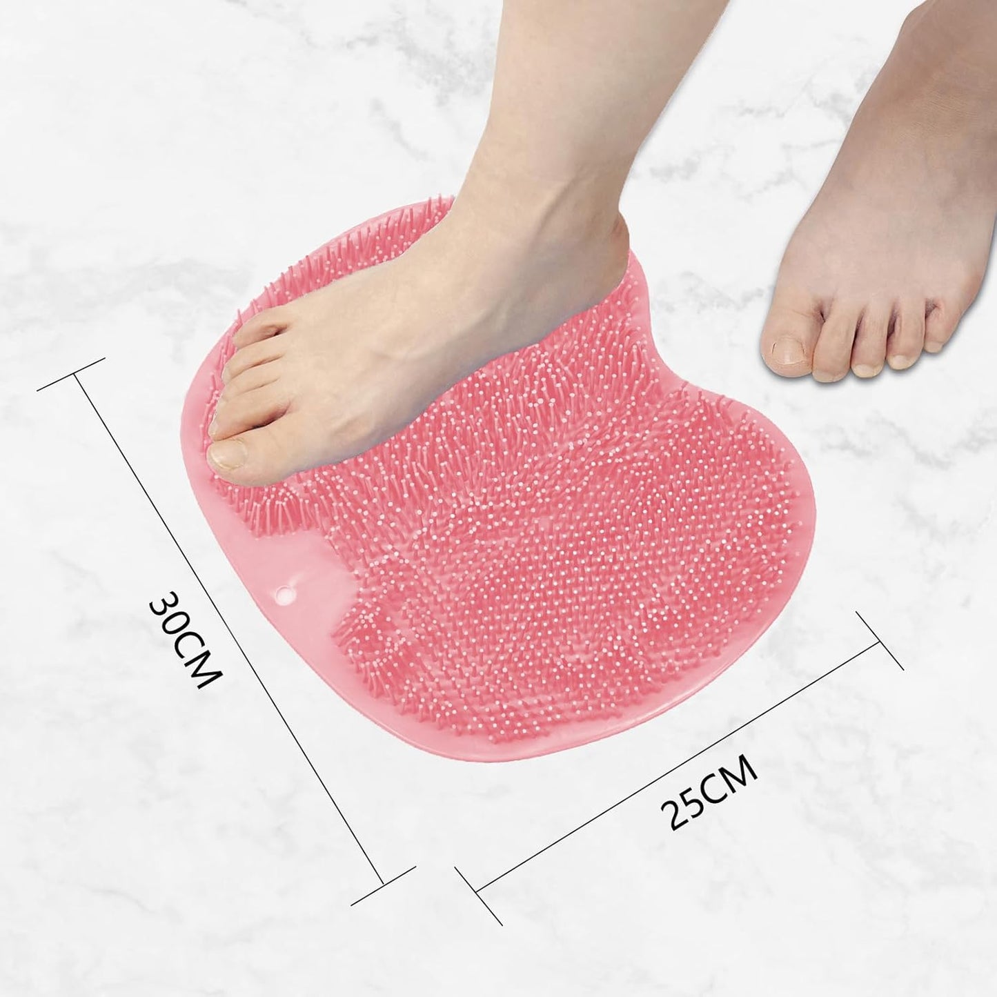 Shower Foot Scrubber,Shower Foot and Back Scrubber,Back Scrubber for Shower Washer,Foot Washer with Suction Cups,Foot Scrubber Massager Cleaner Wash Brush(Pink)