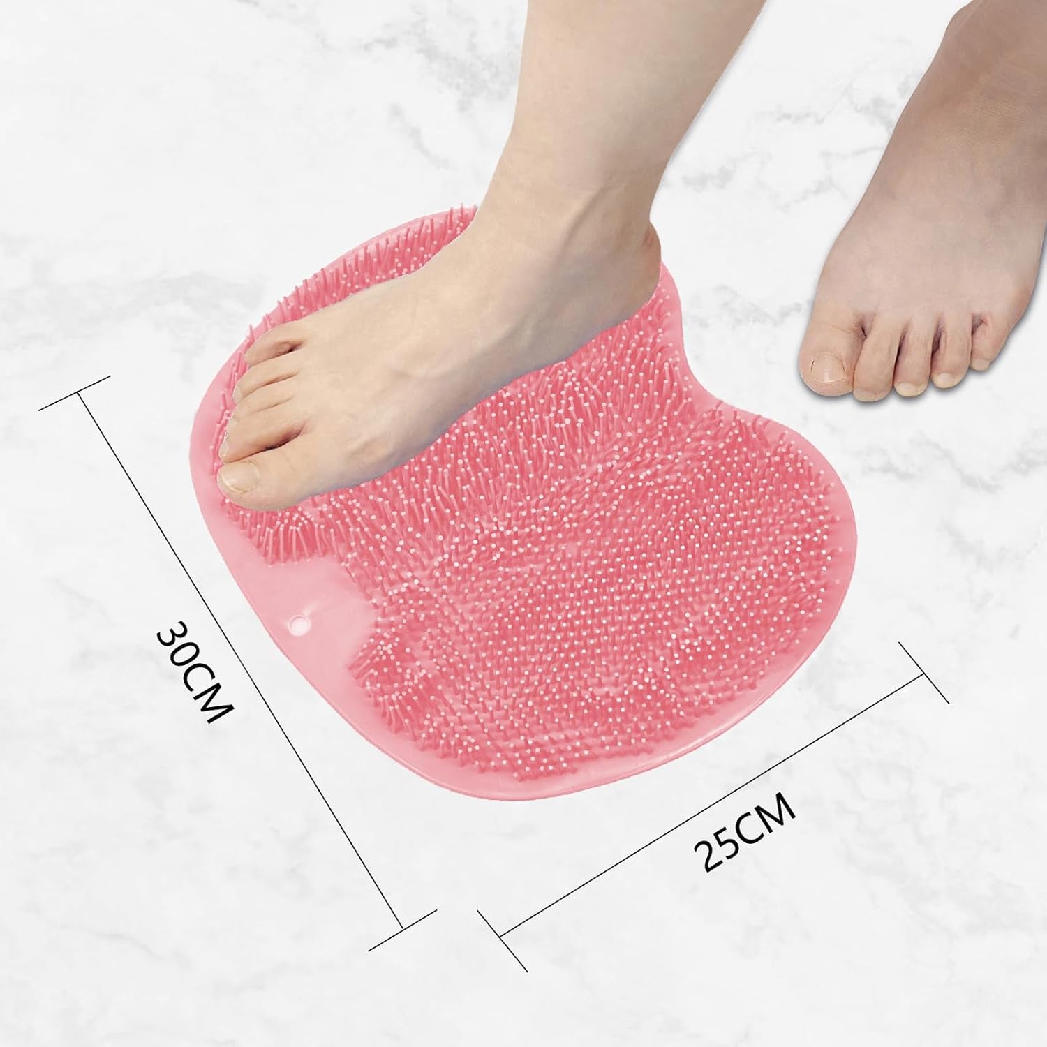 Shower Foot Scrubber,Shower Foot and Back Scrubber,Back Scrubber for Shower Washer,Foot Washer with Suction Cups,Foot Scrubber Massager Cleaner Wash Brush(Pink)
