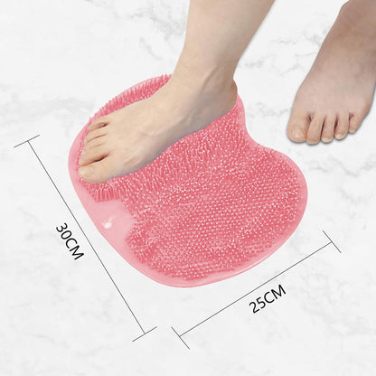 Shower Foot Scrubber,Shower Foot and Back Scrubber,Back Scrubber for Shower Washer,Foot Washer with Suction Cups,Foot Scrubber Massager Cleaner Wash Brush(Pink)