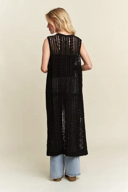 ADORA Button down Crochet Long Cardigan